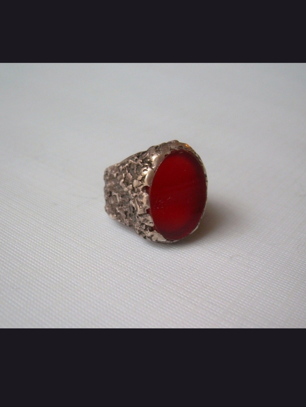 Vintage Big Carnelian Sterling Ring
